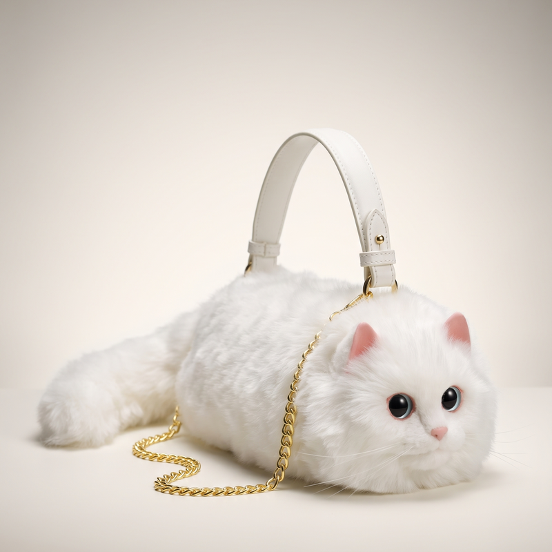 White Cat Handbag